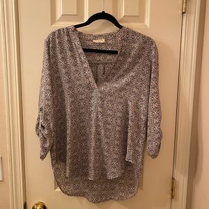 Lush Warren Split Neck Blouse